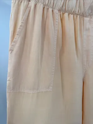 Wonderly Wide Leg Pants XL peach lightweight flowy pull on spring summer beach thumbnail 5