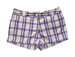 Adidas Golf Shorts Women 8 Purple Plaid Checkered‎ Athletic Sporty Colorful thumbnail 1