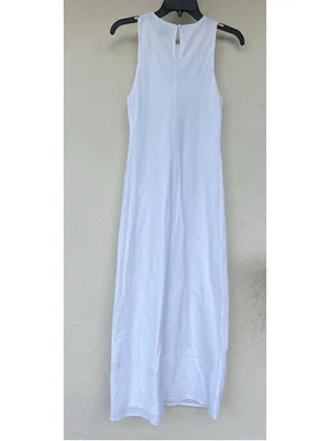 DISSH Harris White Linen Midi Dress Women Size US 2 Coastal Nautical Lightweight thumbnail 4