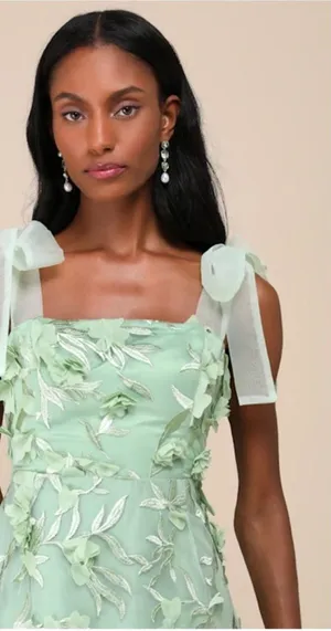 LULU's Floral Sexy Flowy Special Event Prom Wedding Chic Elegant Midi Dress thumbnail 1