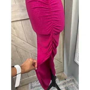 Fuschia Pink Asymmetrical Bodycon dress - Large thumbnail 7
