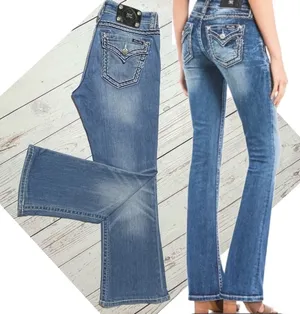 Miss Me Loose Saddle Stitching Bootcut Jeans thumbnail 1