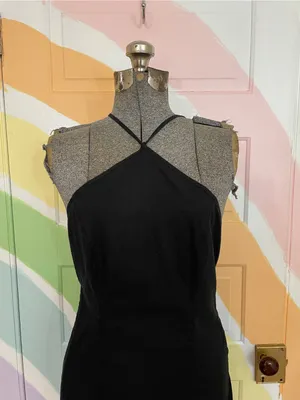 Urban Outfitters Riley Y-Neck Linen Blend Mini Dress Sz S 💚🎀 thumbnail 4