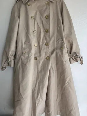 vintage Sears Fashions double button trench coat in beige 1970’s Women’s Sz L thumbnail 10