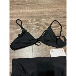 Quince Italian High Rise Bikini Bottom and Knotted Bikini Top True Black Size S thumbnail 2