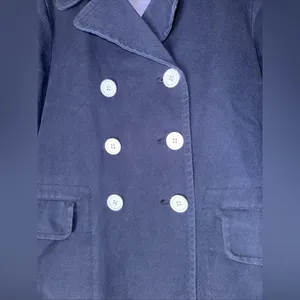 J. Crew Navy Cotton Twill Peacoat‎ White Button Coastal Core Size 4 thumbnail 3