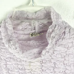 INTIMATELY FREE PEOPLE Lavender Sheer Long Sleeve Mock Neck Bodysuit Small Boho thumbnail 9