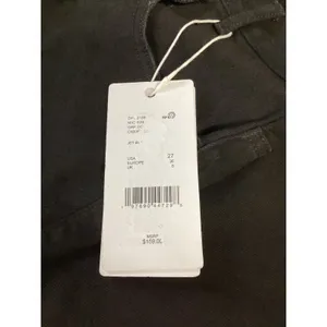 Le'ALX Western Belt Jeans Jet Black High Rise Straight Leg Raw Hem‎ Size 27 NEW thumbnail 8