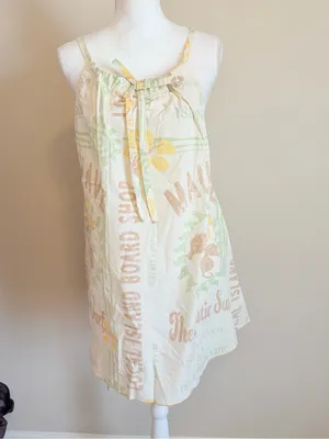 NWT BDG Eva Tie-Front Ruched Strap Trapeze Mini Dress size Large relaxed fit thumbnail 4