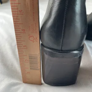 Impo Katrina Black Leather‎ Square Toe Block Heel Ankle Boots Womens 9B Stretch thumbnail 5