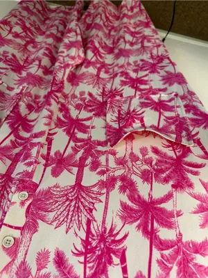 Bumblebella Dreamy Jersey Essential Wide Leg Jumpsuit Pink Palm Print Lounge XL thumbnail 5