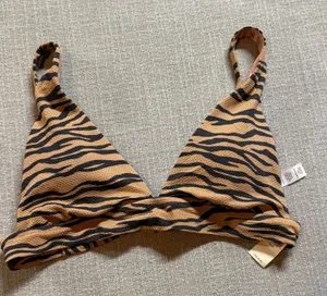Aerie Tiger Print Bikini Top‎ Medium Brown Animal Print Swim Triangle New thumbnail 1