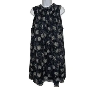 🆕 JOIE Limited Edition‎ Blue Baltic Print Smocked High Neck Dress NWOT Size L thumbnail 2