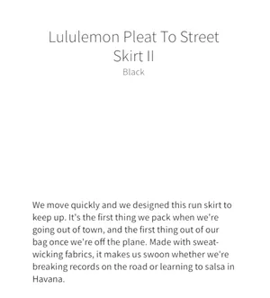 Lululemon Pleat To Street Skirt II Black Size 8 thumbnail 5
