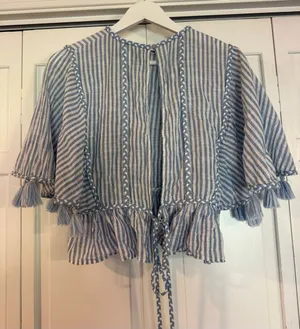 Misa Los Angelos blue striped tassel top small thumbnail 4