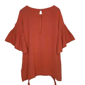 Free People Gauze Mesh Tunic Dress Oversized Cinnamon Orange Top L Boho‎ thumbnail 8