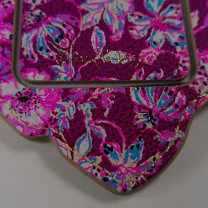 Lilly Pulitzer Amarena Cherry Palm Leaf Luggage Tag Gold Hardware 236210 NWT thumbnail 5