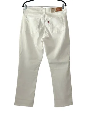 Levi's Womens Classic Straight Ankle Jeans Size 12 White High Rise 5-Pocket thumbnail 2