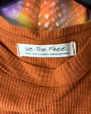 Free People Ribbed Orange Tank Top thumbnail 3