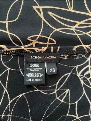 BCBGMaxAzria Black Wrap Midi Dress with Tan Floral Line Print thumbnail 4