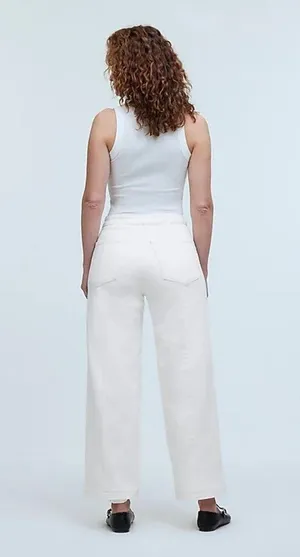 Madewell The Curvy Emmett Wide-Leg Jean in Tile White Welt Pocket Edition SZ 27 thumbnail 2