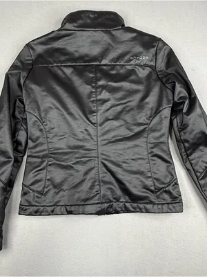 Spyder Womens XXS Black Shimmer Moto Softshell Jacket Full Zip Fitted thumbnail 3