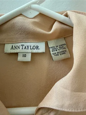 Ann Taylor Soft Cream Silk Button-Front Blouse thumbnail 4