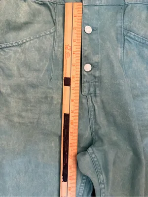 We The Free Marci Mint/Aqua Denim Overalls Jumpsuit Size Small thumbnail 8