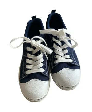 Skechers Women's 7 Navy Blue White Cap Toe Lace Up Trainers‎ Casual Sneakers thumbnail 1