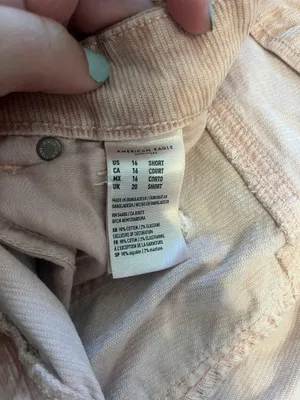 American Eagle Outfitters Moms Jeans Size 16 Pink Samon Color thumbnail 3