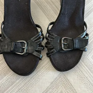 A2 Women’s Black Strappy Wedge Sandals - Size 10 thumbnail 2