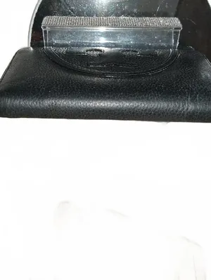 Tory Burch Black Pebbled Leather Zip Wallet with Large Embossed Logo thumbnail 7