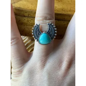 Royston Turquoise Sterling Silver Ring Size 6 thumbnail 3