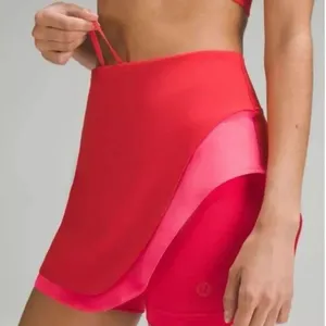 lululemon Tennis Skirt Size 2 Red Pink Asymmetrical Layered High Rise Skirt NWT thumbnail 11