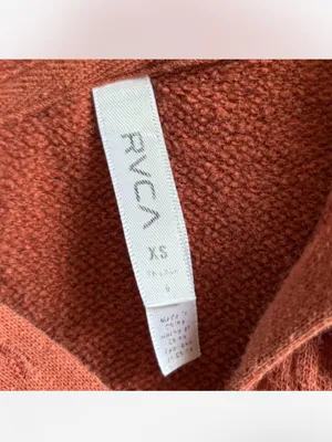 RVCA Surf Burnt Orange Zip Hoodie Lightweight XS thumbnail 4