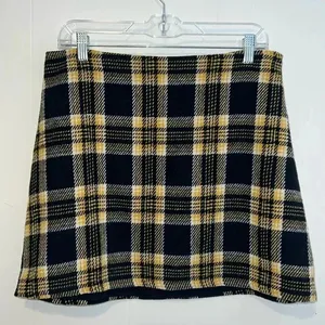 Gilli Plaid Mini Skirt K1 Yellow Size L thumbnail 1