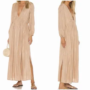 Sundress REVOLVE Chicago Long Maxi Dress XS/S Gold Sequin Lurex Boho Resort NWT thumbnail 8