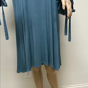 American Eagle Dark Teal Green Long Sleeve Criss Cross Back swing dress size XL thumbnail 7