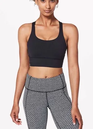 LULULEMON- Energy Bra Long Line Black Size 6 thumbnail 1