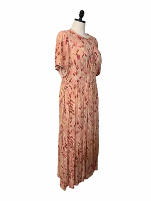 Knox Rose Maxi Dress XXL Blush Geometric Tassel Tie Smocked Waist Cottagecore thumbnail 4