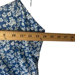 L.I.A Love‎ Is All Women's Size Small Blue Floral Tie Back Satin Slip Dress thumbnail 5