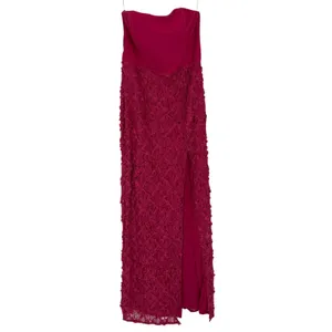 Lulus Ravishing Appeal Fuchsia 3d Floral Applique Strapless Maxi Dress Pink NWT thumbnail 2