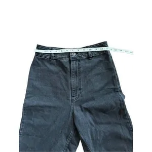 We the Free washed black denim high rise flare raw hem‎ jeans sz 27 thumbnail 4