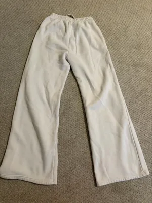 Abercrombie Wide-Leg Sweatpants Cream thumbnail 3