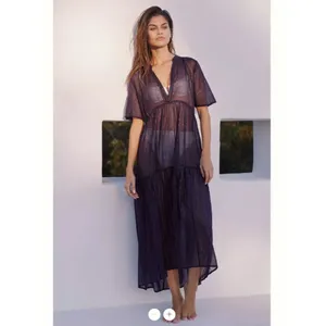 Anthropologie Celandine Kallie Cotton Gauze Lurex Midi Dress thumbnail 4