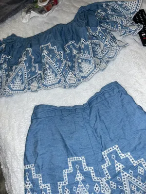 Gianni Bini Two Piece Set (blue and White Aztec Print) thumbnail 1