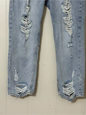 Avec Les Filles Distressed High Rise Jeans Light Wash Size 30 thumbnail 6