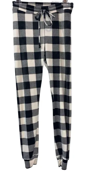 American Eagle Plaid Jogger Pants Small Black White Buffalo Check Lounge Pajama‎ Pants thumbnail 1