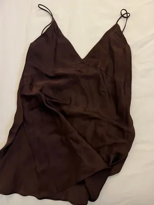 Zara top brown satin thumbnail 1