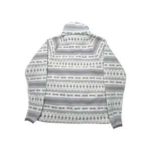 Carhartt 0J4991 Relaxed Fit Fleece Grey Aztec Quarter Snap Pullover Large 10-12 thumbnail 4